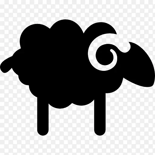 黑羊山羊剪影-羊年