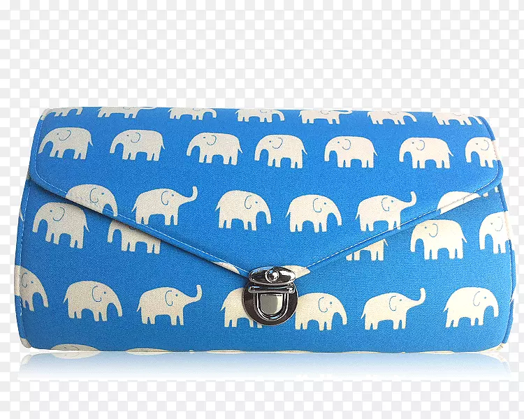 赠送大象硬币钱包婴儿淋浴生日-蓝色大象