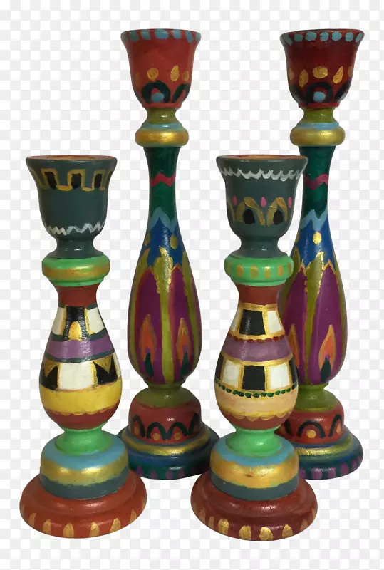 花瓶陶器-手绘蜡烛