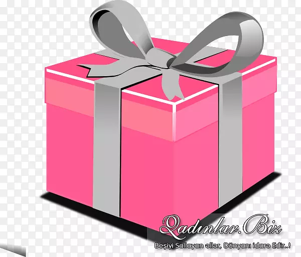 圣诞礼盒剪贴画-粉红盒