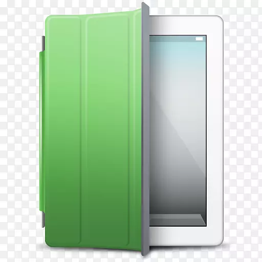 ipad 2苹果电脑图标-白色和绿色