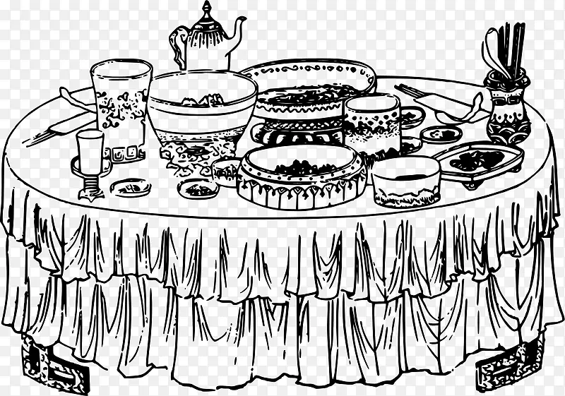 自助餐桌垫夹艺术-吃蛋糕