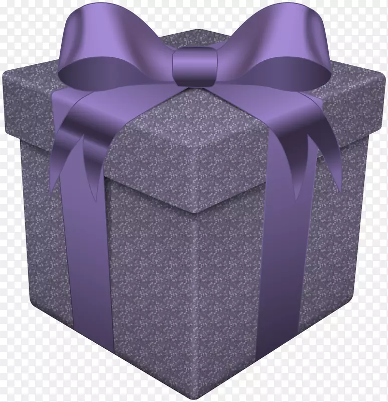 圣诞礼物下载夹艺术-紫色盒