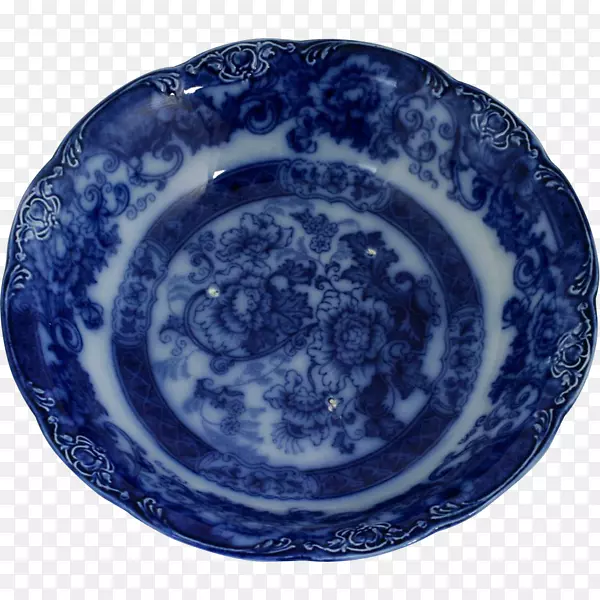 板蓝白陶盘餐具.青花瓷碗