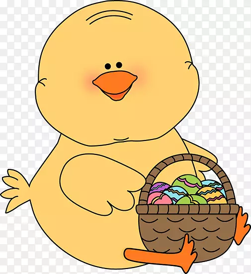 复活节兔子复活节篮子剪贴画小鸭子边境卡通