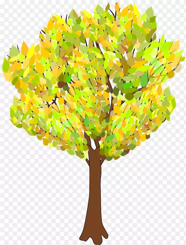 秋枝剪贴画-美丽的秋树