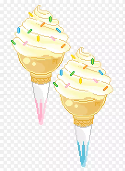 圣代冰淇淋像素画-草莓冰淇淋
