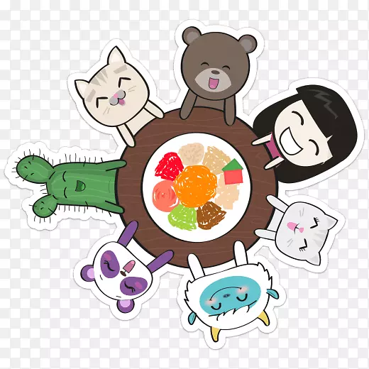 艺术食品动物婴儿剪贴画团圆饭