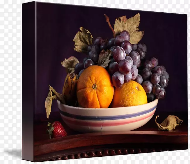 有水果的静物，还有生命。葡萄静物摄影绘画-水果盘