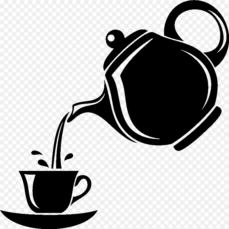 茶壶咖啡杯剪贴画-茶道