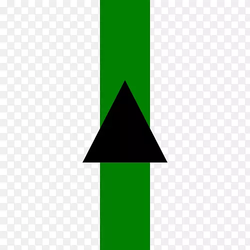 三角形标志绿色字体-人行道