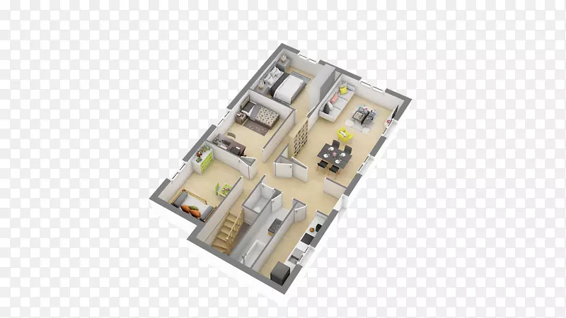 Fayetteville公寓皇冠租赁酒店平面图-3D住宅