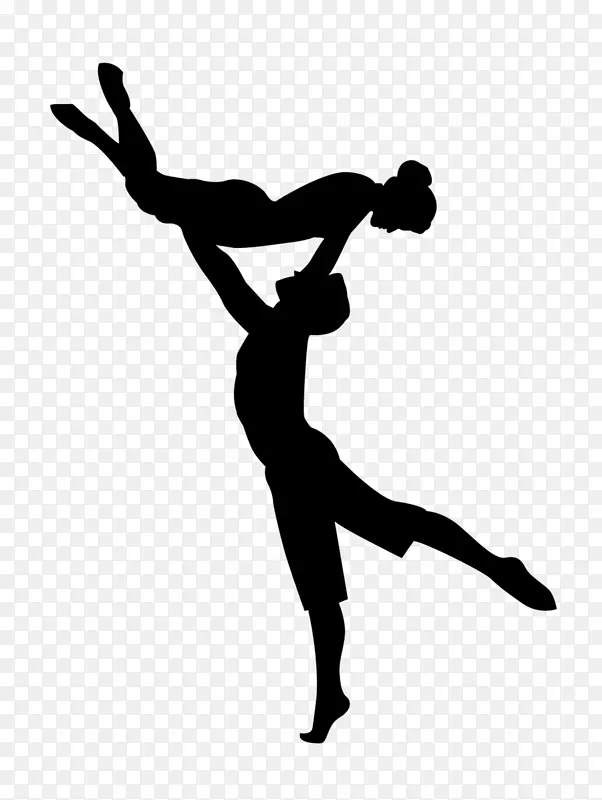 舞蹈团舞蹈室芭蕾舞演员-方形舞蹈剪影