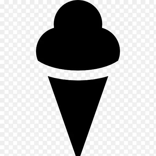 冰淇淋圆锥形圣代食品甜点冰淇淋剪影