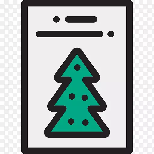 圣诞树电脑图标-假日卡片模型