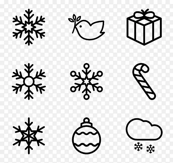 圣诞雪花-免费-新年字体元素