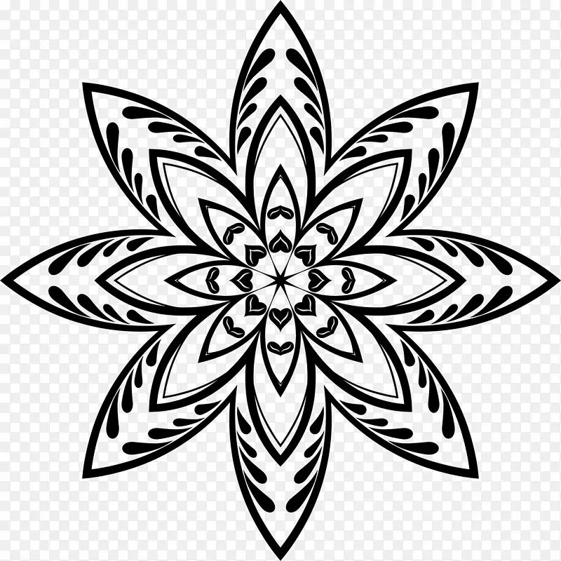 花轮廓画.花几何