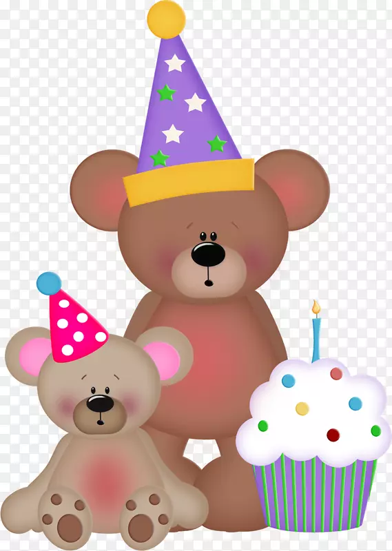 熊生日蛋糕夹艺术-熊卡通般的生日