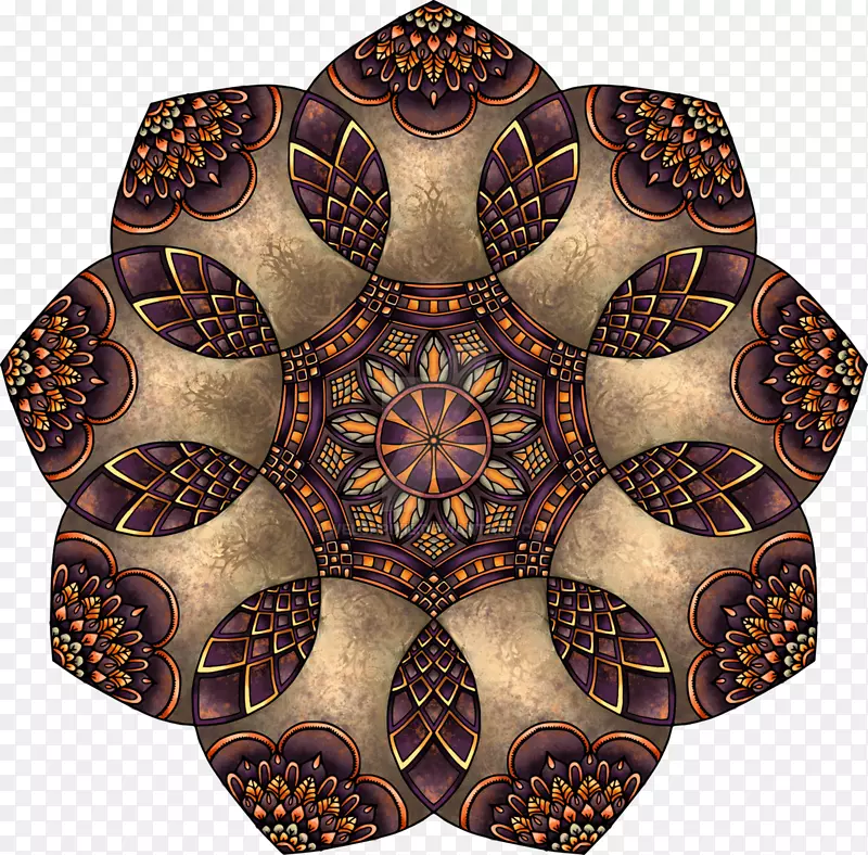 Mandala Confagricoltura Latina符号绘图书.紫色曼陀罗图案背景