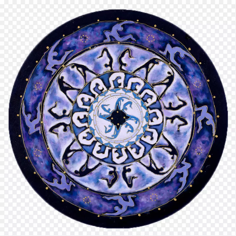 曼陀罗神圣几何学圆圈紫紫色图案与曼陀罗