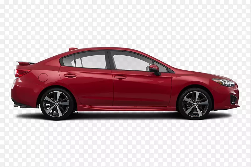 2018年斯巴鲁Impreza轿车斯巴鲁上升斯巴鲁森林-红色汽车顶部视图
