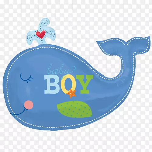 蓝鲸婴儿淋浴夹艺术-箔
