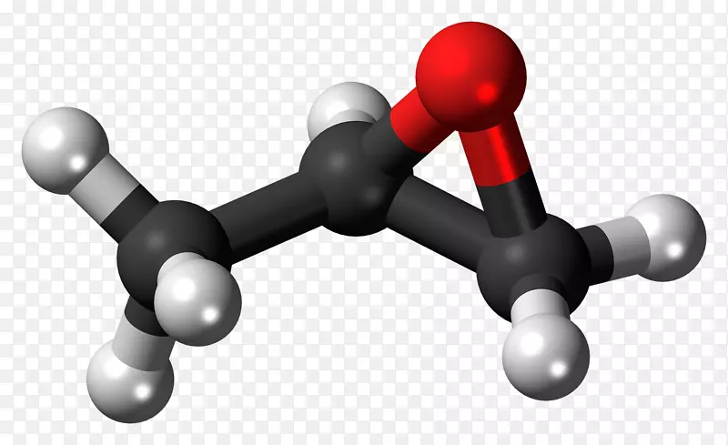 环氧丙烷丙烯丙二醇球棒模型化合物无色