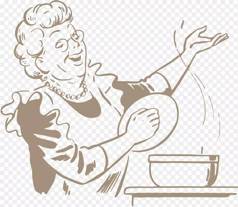 烹饪剪贴画-祖母
