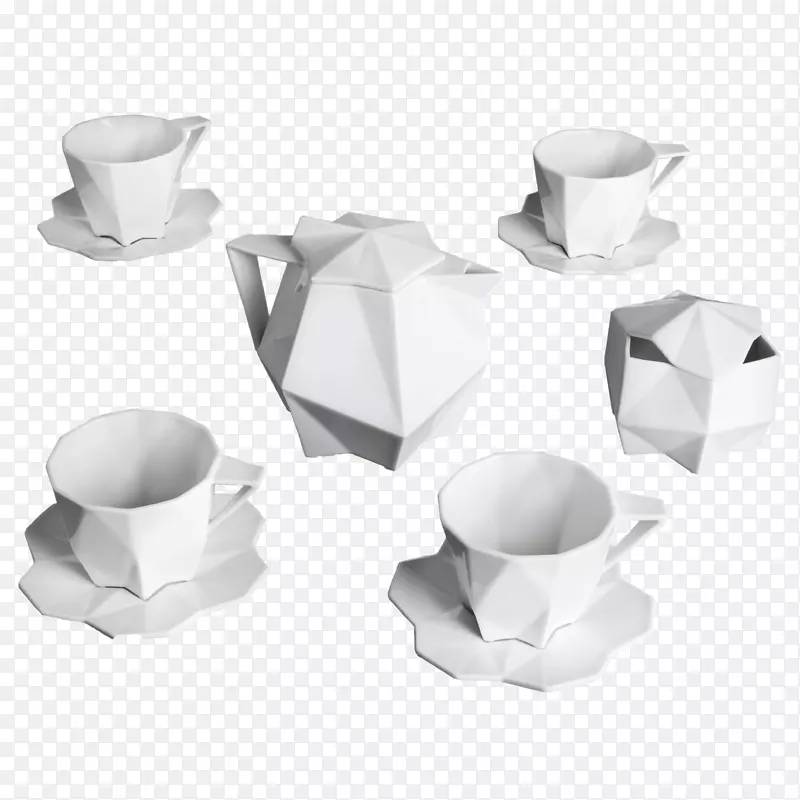 咖啡杯3D打印立方体瓷餐具