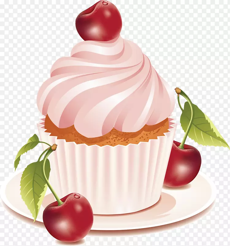 生日蛋糕纸杯蛋糕糖霜松饼樱桃蛋糕巧克力蛋糕