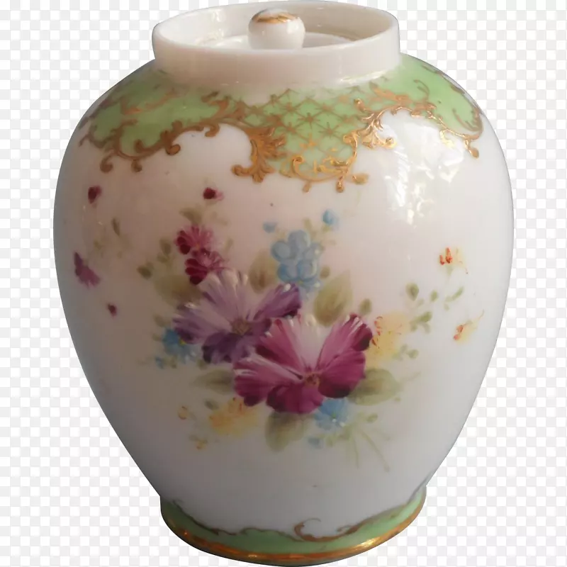 花瓶瓷壶手绘花瓣