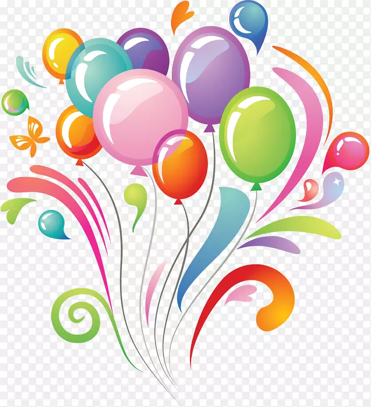 生日蛋糕气球剪贴画-庆祝生日
