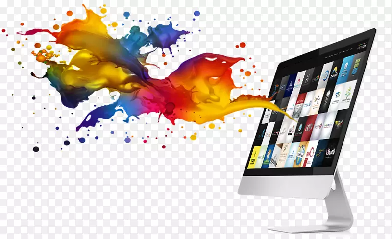 网页开发彩色枢纽网页设计平面设计创意广告