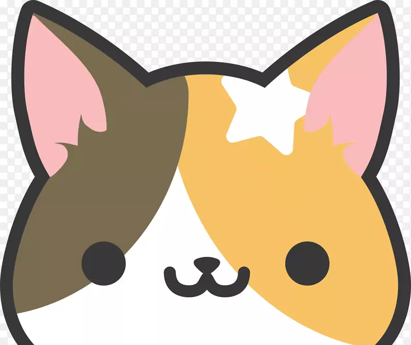 胡须狗猫夹艺术蝴蝶可爱的猫头
