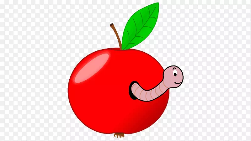 蠕虫苹果剪贴画-卡通苹果