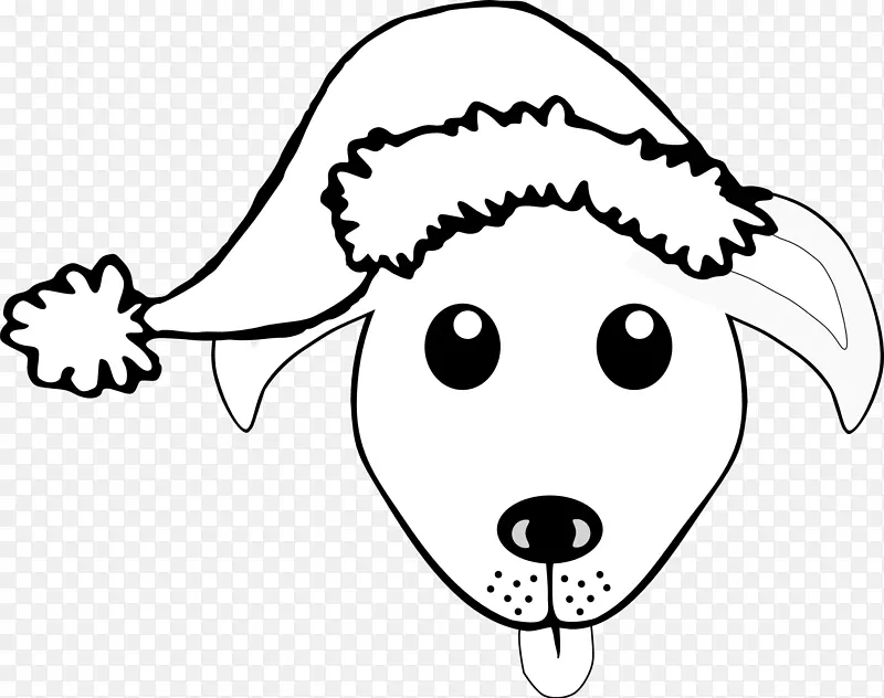 圣诞彩灯圣诞老人圣诞装饰品剪贴画一只戴帽子的狗