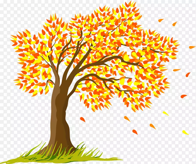 树木季节剪贴画-秋季郊游