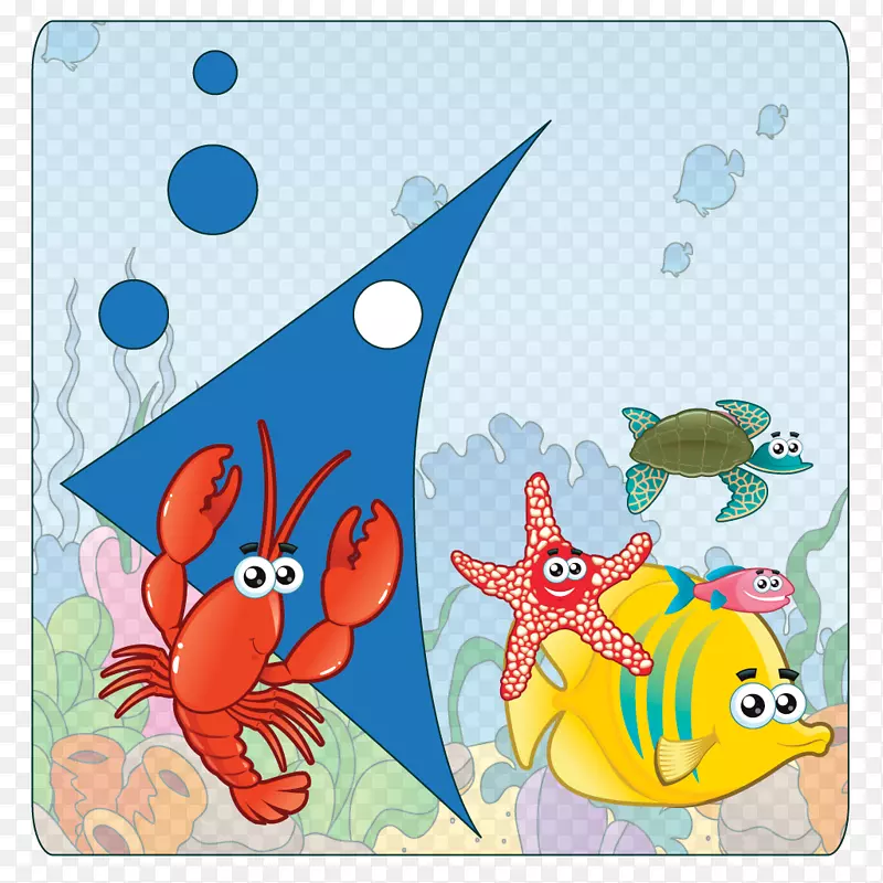 鱼类海洋生物短片艺术-卡通海鱼下载vee