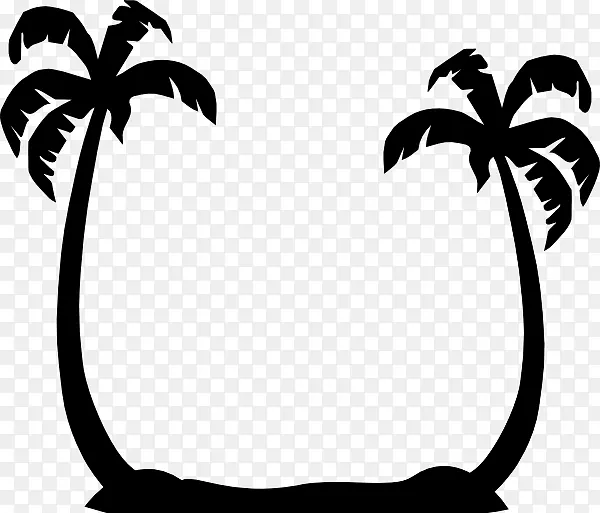槟榔科剪贴画-热带椰子树