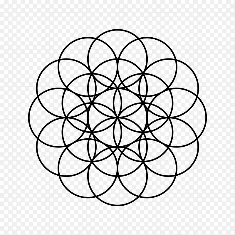 重叠圆网格符号几何学Metatron的立方体-神圣