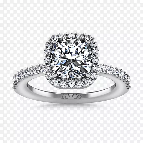 钻石切割订婚戒指公主剪裁-婚礼光环元素