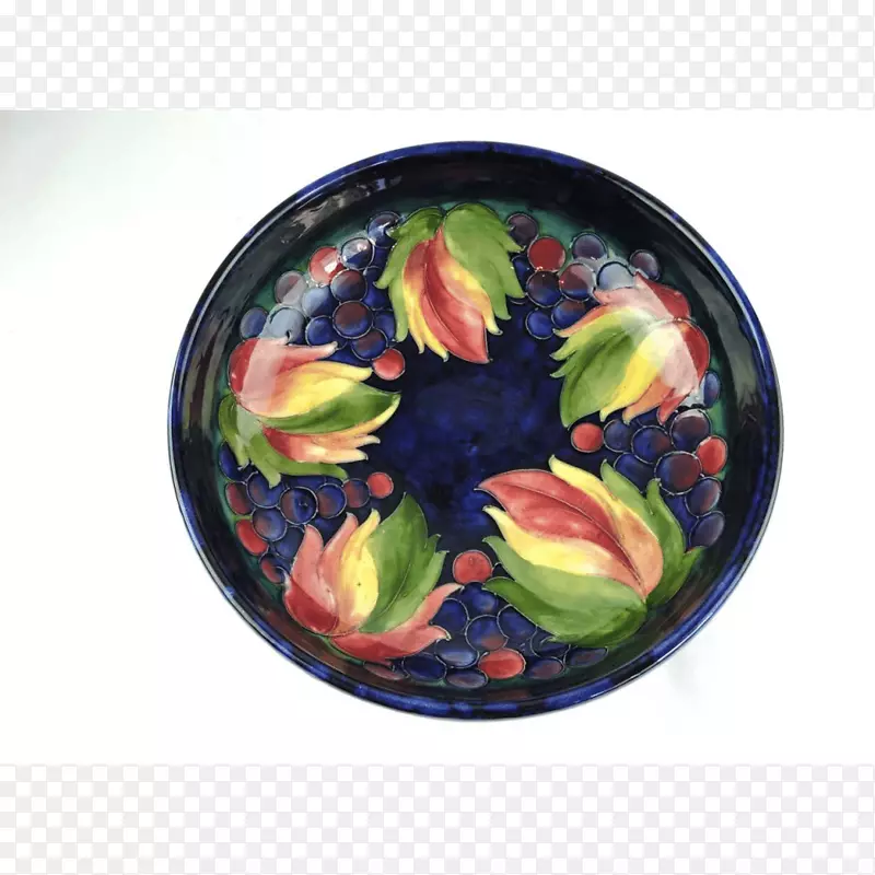 摩尔克罗夫特牌陶瓷陶器碗-手绘秋叶