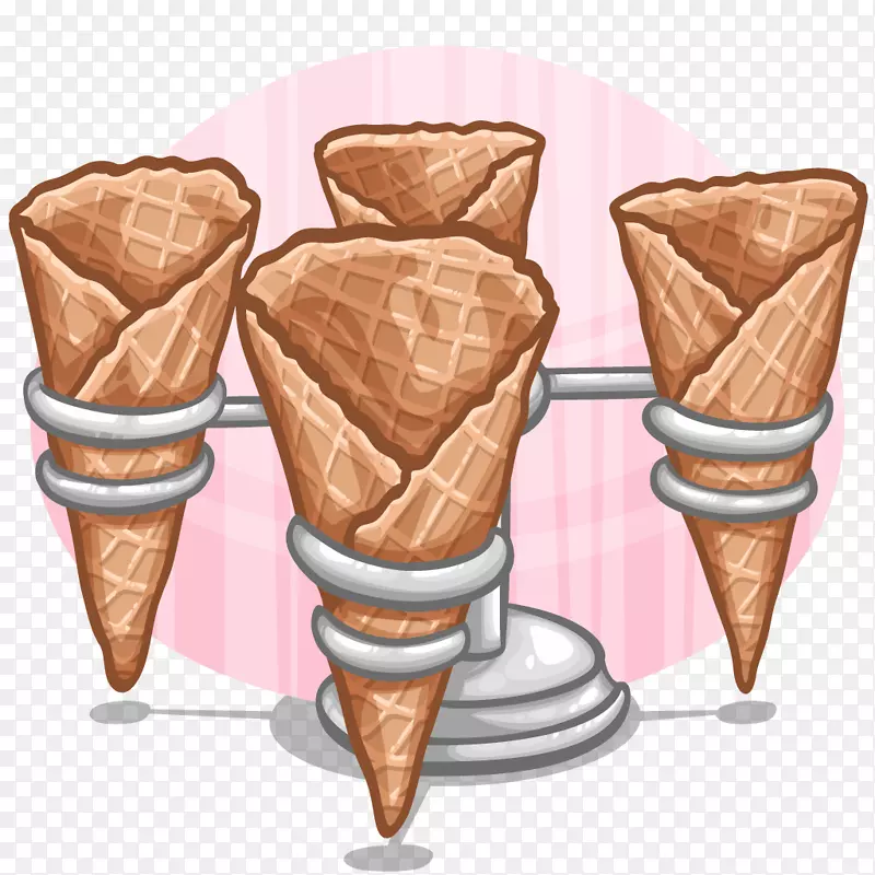 冰淇淋圆锥形.心形华夫饼
