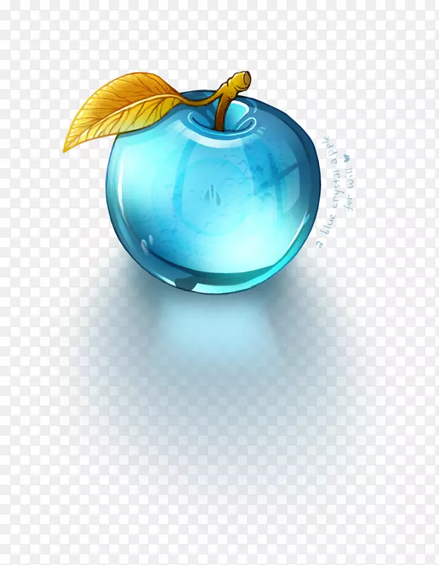 水晶玻璃苹果镇静剂蓝水晶