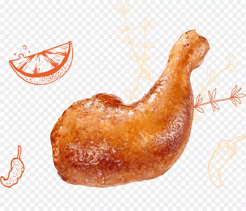 油炸食品-烤鸡