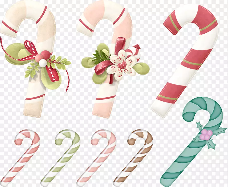 糖果手杖姜饼屋新年棒棒糖圣诞装饰品-头巾