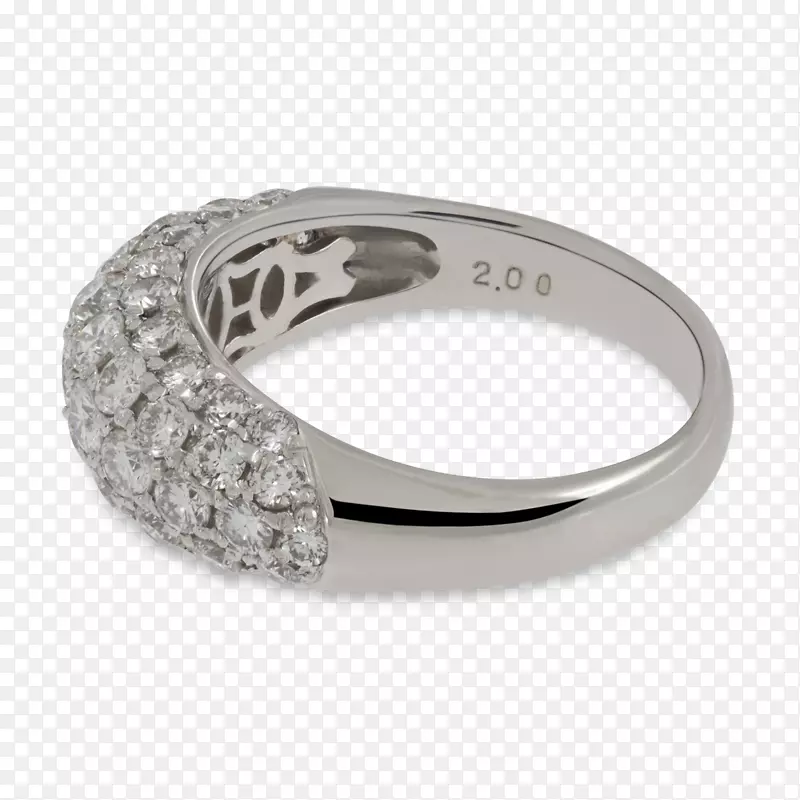 结婚戒指银钻石白金戒指