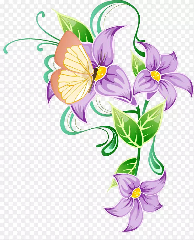 花卉设计剪贴画-没有扣子的花