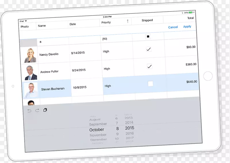 网格视图DevExpress Xamarin来自microsoft excel-Grid line