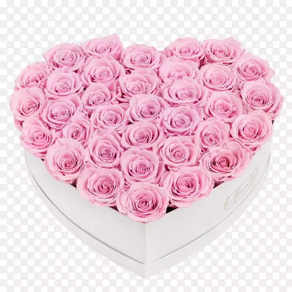 花园玫瑰心花束-粉红色新鲜